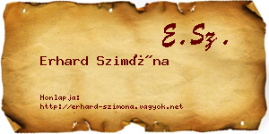 Erhard Szimóna névjegykártya